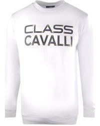 Roberto Cavalli - Large Bold Logo Design Sweatshirt Cotton - Lyst
