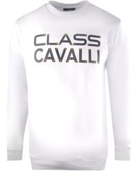 Roberto Cavalli - Large Bold Logo Design Sweatshirt Cotton - Lyst