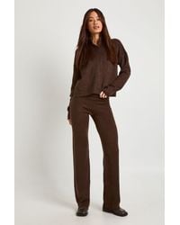 Boohoo - Tall Soft Knit Button Through Cardigan And Wide Leg Trouser Co-Ord - Lyst