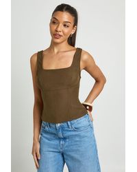 Boohoo - Wide Strap Tailored Corset Top - Lyst