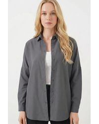 Bigdart - Relaxed Fit Poplin Shirt With Button Closure - Lyst