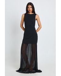 Boohoo - Tall Sheer Hem Sleeveless Maxi Dress - Lyst