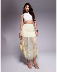ASOS - Lace Maxi Skirt With Mini Lining - Lyst