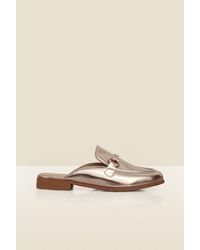 Sosandar - Champagne Snaffle Trim Mule Loafer - Lyst