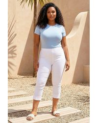 Roman - Curve Cropped Elastic Waist Stretch Trouser - Lyst