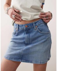 Wrangler - Denim Mini Skirt - Lyst