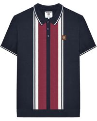 Lambretta - Greco Striped Knitted Short-Sleeved Polo Shirt Cotton - Lyst