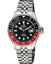 Gevril - Wall Street 4954B Swiss Automatic Gmt, Sw330 Movement Luminous Date Stainless Steel Watch - Lyst