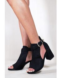 Where's That From - Lisa Block Heel With Side Buckle And Open Toe Front - Lyst