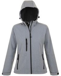 Sol's - Ladies Replay Hooded Soft Shell Jacket (Breathable, Windproof And Water Resistant) Marl) - Lyst