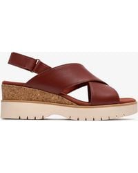 Clarks - Diaz Cross Burnt Lea Sandals - Lyst