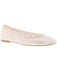 Platino - Flat Shoes Ballerina Shine Slip On Cream - Lyst