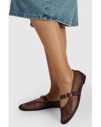 Boohoo - Mesh Mary Jane Ballet Flats - Lyst