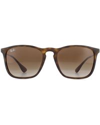 Ray-Ban - Zonnebril Chris 4187 856/13 Rubber Havana Verloop Bruin - Lyst