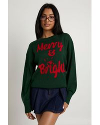 Boohoo - Merry And Bright Christmas Jumper - Lyst