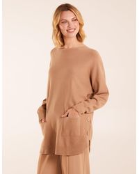 Blue Vanilla - Pocket Slash Neck Jumper - Lyst