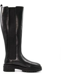 Dune - 's Dune Tenley Elasticated Leather Knee-high Boots In Black - Lyst