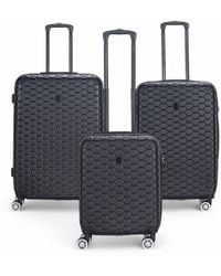 Infinity Leather - Expandable Hard Shell Abs 8 Wheel Luggage Travel Cabin Holiday Bags Suitcase Set - Lyst