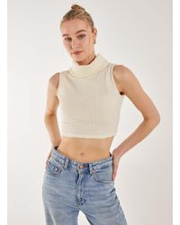Pink Vanilla - Brushed Racer Rib Vest - Lyst