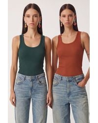 Happiness İstanbul - Fitted U Collar Knitted 2- Pack Tank Top - Lyst