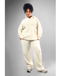 Boohoo - Plus Dsgn Toweling Applique Straight Leg Jogger - Lyst