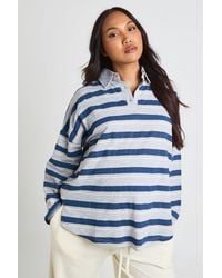 Boohoo - Maternity Stripe Collared T-Shirt - Lyst