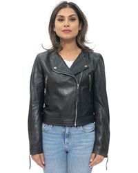 Infinity Leather - Collarless Biker Jacket-Padova - Lyst