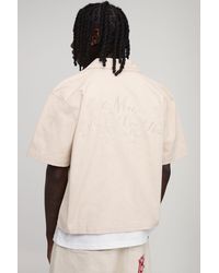 BoohooMAN - Oversized Boxy Twill Back Print Shirt - Lyst