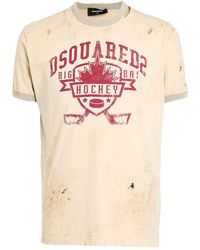 DSquared² - Hockey Design Champagne T-Shirt - Lyst
