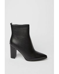 Warehouse - Block Heel Ponted Toe Ankle Boot - Lyst
