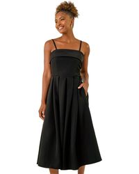 Roman - Bardot Premium Stretch Midi Dress - Lyst