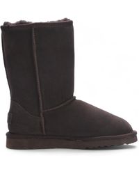 Infinity Leather - Genuine Sheepskin Suede Slip-On Ankle Winter Boots - Lyst