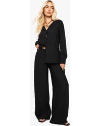 Boohoo - Crinkle Oversized Shirt & Trouser Co-Ord - Lyst