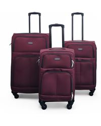 Infinity Leather - Expandable Wine Soft Shell 4 Wheel Luggage Travel Cabin Suitcase - Lyst