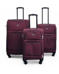 Infinity Leather - Expandable Wine Soft Shell 4 Wheel Luggage Travel Cabin Suitcase - Lyst