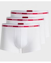 HUGO - Planet 3-Pack Stretch-Cotton Logo Waistband Trunks Nos Size: L - Lyst
