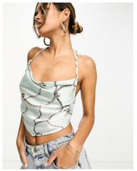 ASOS - Festival Scarf Halter Top With Tie Back - Lyst