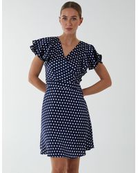 Blue Vanilla - Wrap Ruffle Mini Dress - Lyst