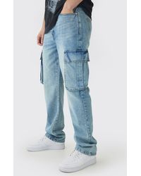 BoohooMAN - Rigid Straight-Leg Cargo Pants - Lyst