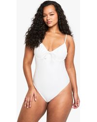 Boohoo - Plus Swimwear Essentials Underwired Swimsuit - Lyst