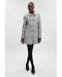 Karen Millen - Petite Wool Knot Detail Buckle Front Tailored Midi Coat - Lyst
