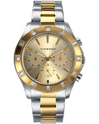 Viceroy - Two Tone Stainless Steel Chronograph Watch - Lyst