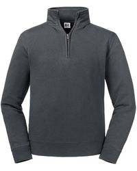 Russell - Authentic Zip Neck Sweatshirt (Convoy) - Lyst