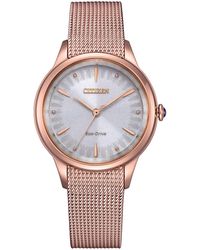 Citizen - L Serie Damen Rosegold Uhr Em1153-88A - Lyst