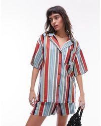TOPSHOP - Co Ord Stripe Linen Shirt - Lyst