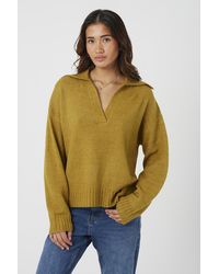 Brave Soul - Trophy Neck Drop Shoulder Knitted Jumper - Lyst