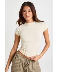 Boohoo - Basic Short Sleeve Longline Fitted Top - Lyst