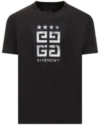 Givenchy - 4g Stars Wit T-shirt Met Logoprint In Zwart - Lyst