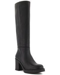 Dune - Ladies Tinaz - Block-heel Casual Knee-high Boots Leather - Lyst