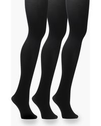 Boohoo - Plus 60 Denier 3 Pack Tights - Lyst